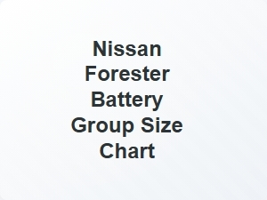 Nissan Forester 2005 Battery Group Size Chart